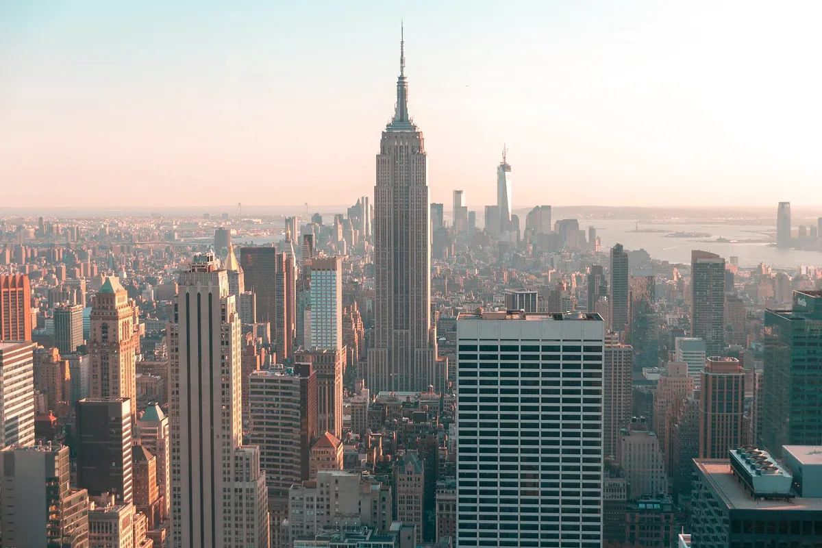 New York City skyline with Empire State Building at dusk